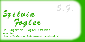 szilvia fogler business card